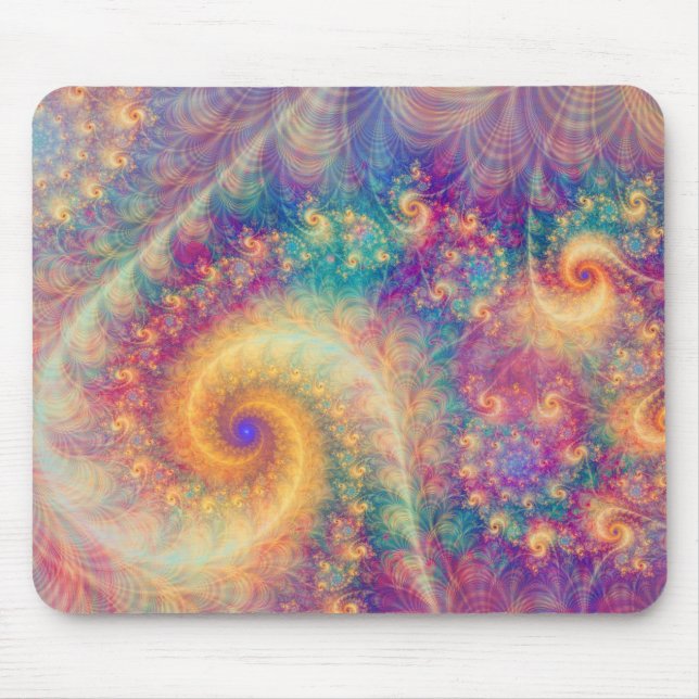 Whimsical Fantasy Abstract Fractal Vortex Art Mouse Pad (Front)