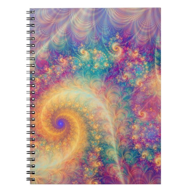 Whimsical Fantasy Abstract Fractal Vortex Art Notebook (Front)