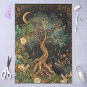 Whimsical Fantasy Celestial Art Collage Decoupage Tissue Paper