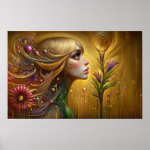 Whimsical Fantasy Floral Female Otherworldly 