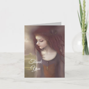 Whimsical Fantasy Little Fairy Letterpress Thank You Card