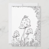 Whimsical Fantasy Mushroom Flower Coloring Card (Front)