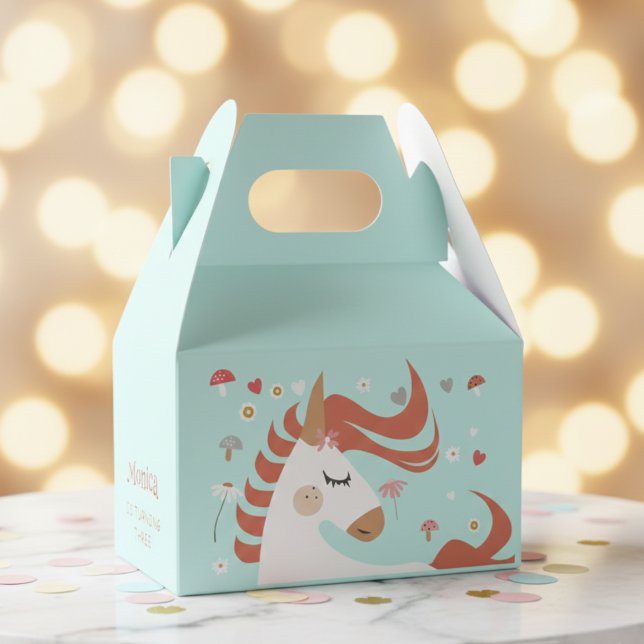 Whimsical fantasy unicorn kids birthday favor boxes (Creator Uploaded)