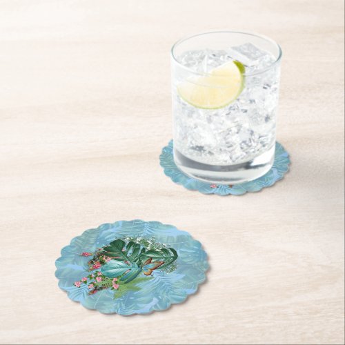 Whimsical Fantasy World with a Tropical Flavour Paper Coaster