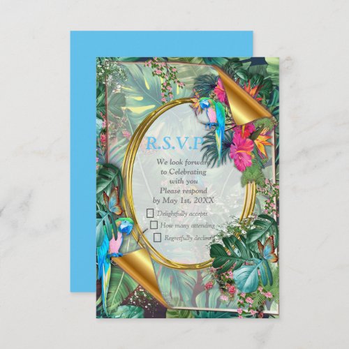 Whimsical Fantasy World with a Tropical Flavour RSVP Card