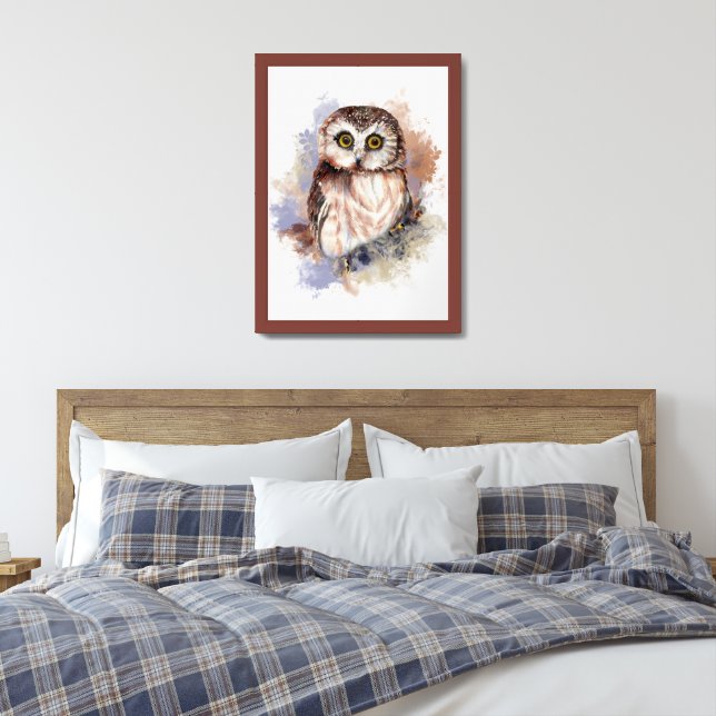 Whimsical Farmhouse Rustic Woodland Owl Bird Print (Bedroom)