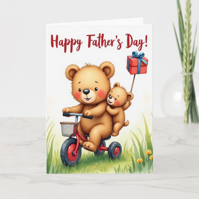 Whimsical Fathers Day Bear Card (Front)