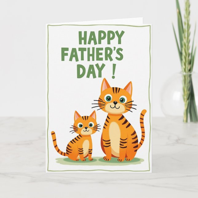 Whimsical Fathers Day Cats Card (Front)
