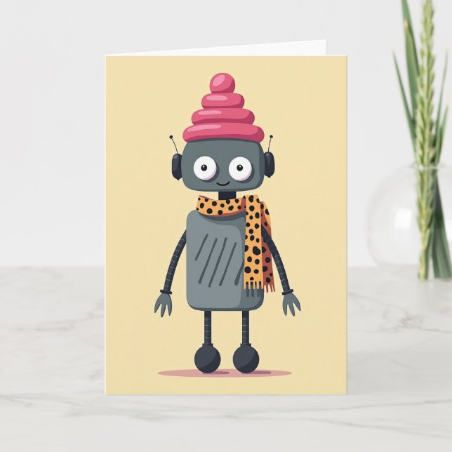 Whimsical Fathers Day Robot Card (Front)