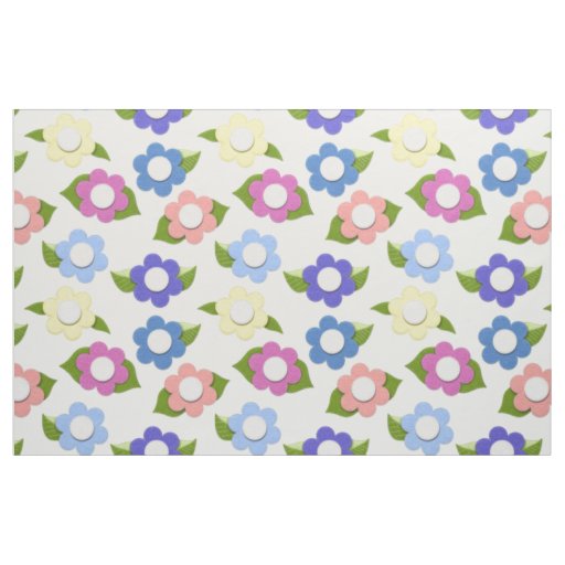 Whimsical Faux Felt Flowers Pastel Colors Cute Fabric