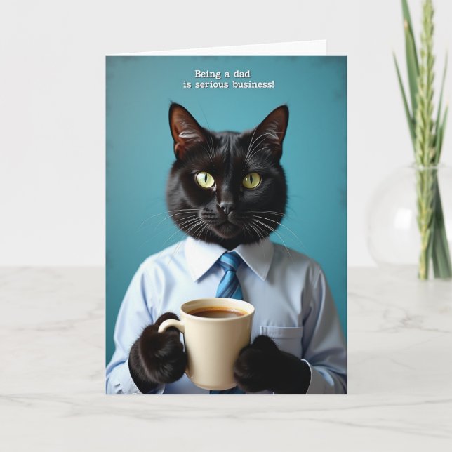 Whimsical Feline Father Card (Front)