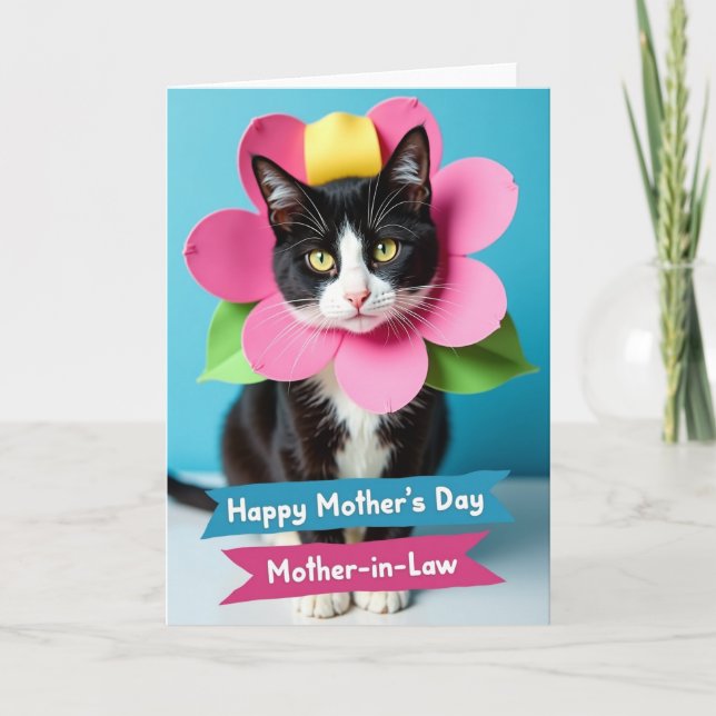 Whimsical Feline Mothers Card (Front)
