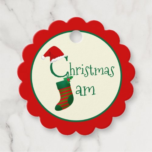 Whimsical Festive Christmas Jam Write On Gift Favor Tags