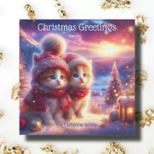 Whimsical Festive Kitties Christian Christmas