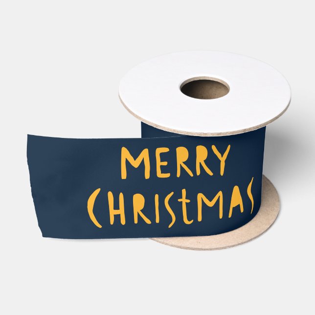Whimsical Festive Ornaments & Reindeer Christmas Satin Ribbon (Spool)
