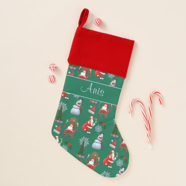Whimsical Festive Winter Holiday Character Motif  Christmas Stocking (Front)