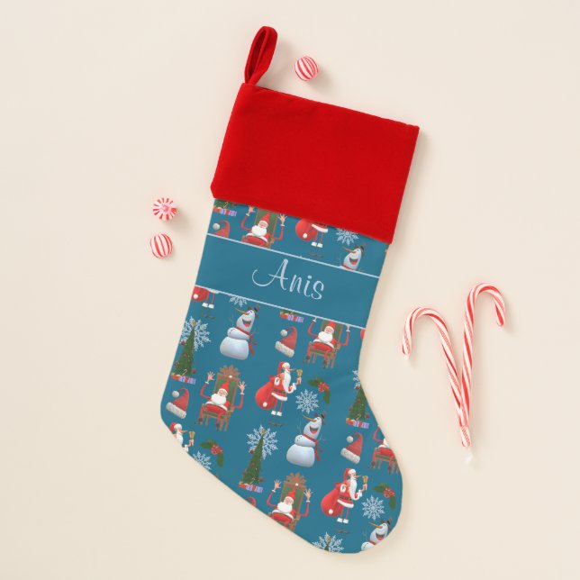 Whimsical Festive Winter Holiday Character Motif  Christmas Stocking (Front)