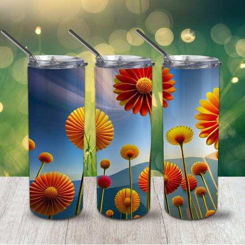 Whimsical Field of flowers Thermal Tumbler
