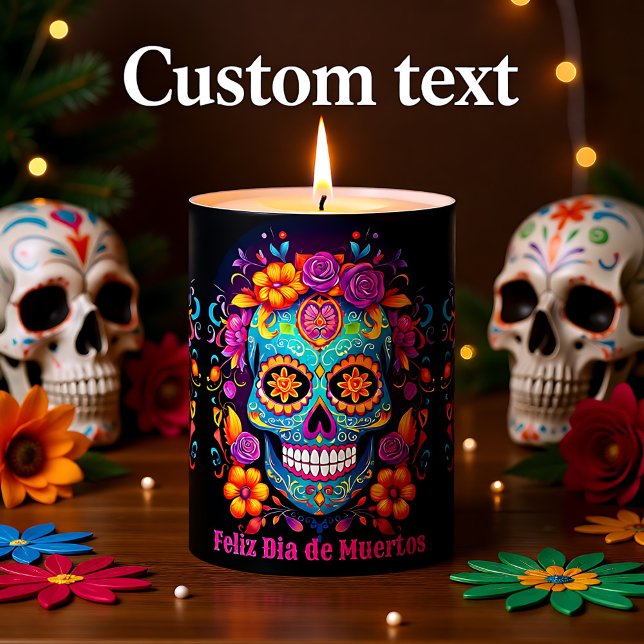  🌹 Whimsical Fiesta: Sugar Skull Serenade 🌹 Pillar Candle (🌹 Whimsical Fiesta Sugar Skull Serenade 🌹 Pillar Candle)