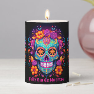 🌹 Whimsical Fiesta: Sugar Skull Serenade 🌹 Pillar Candle