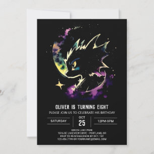 Whimsical Fire-Breathing Dragon Birthday Invitation
