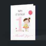 Whimsical first birthday fairy girls cute pink card<br><div class="desc">An adorable 1st birthday card with the cutest little fairies that you can personalise with the recipient child name. The birthday fairy collection is perfect for little girls who adore magical creatures. You can choose between two types of cards. You can choose either silky gloss paper or matte paper. Matte,...</div>