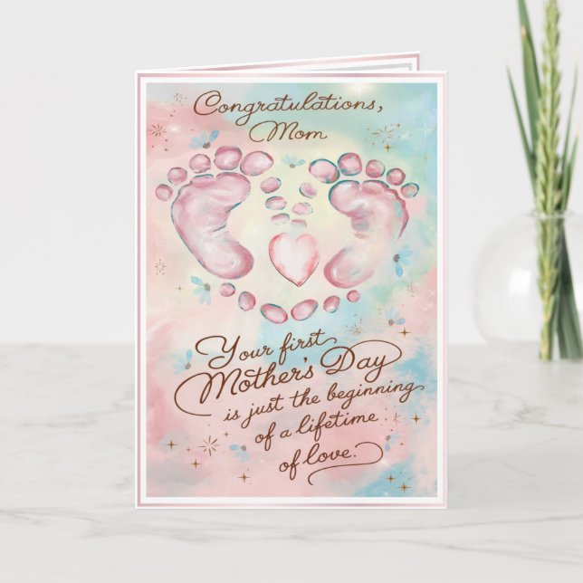 Whimsical First Time Mom Mother's Day Card (Front)