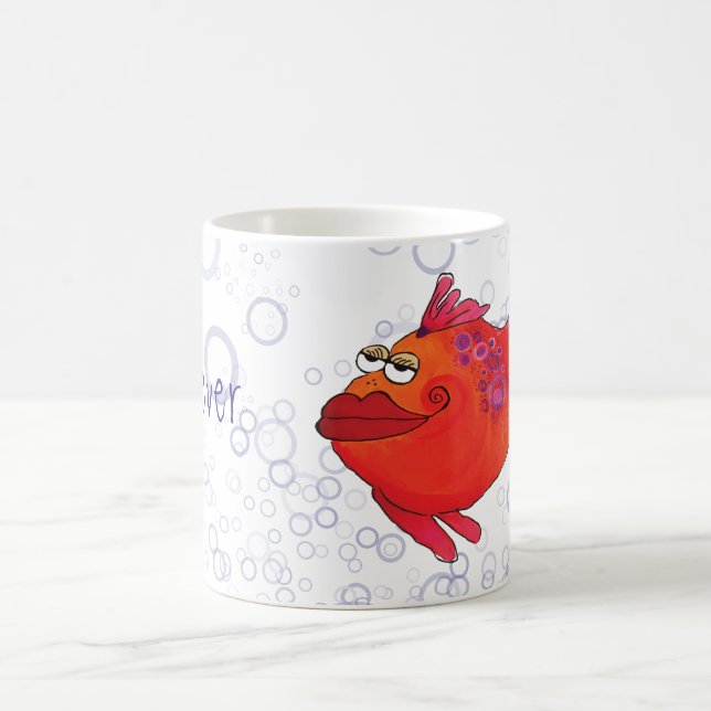 Whimsical Fish Artwork Coffee Mug (Center)