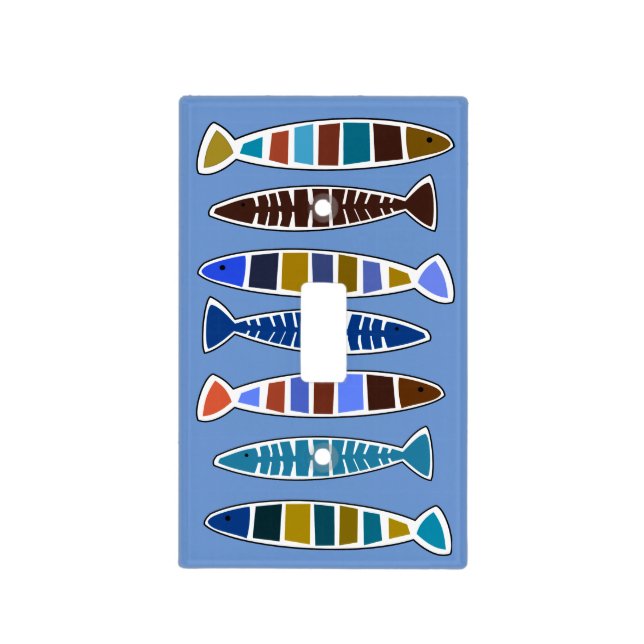 Whimsical Fish in the Sea Beach House Light Switch Cover (Front)