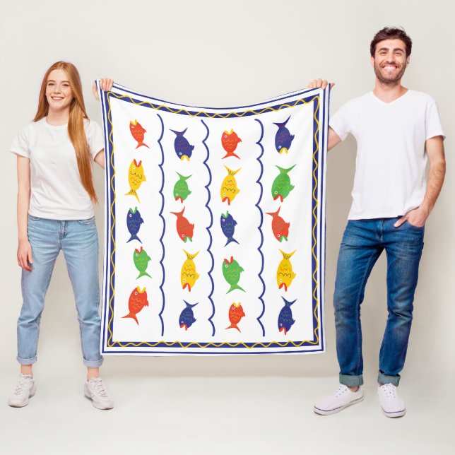 Whimsical Fish Throw blanket (In Situ)