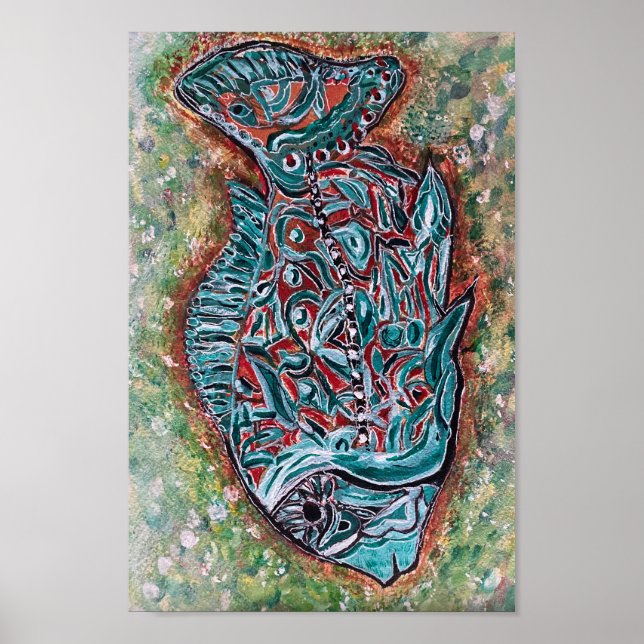 Whimsical Fish with White Detail Poster (Front)