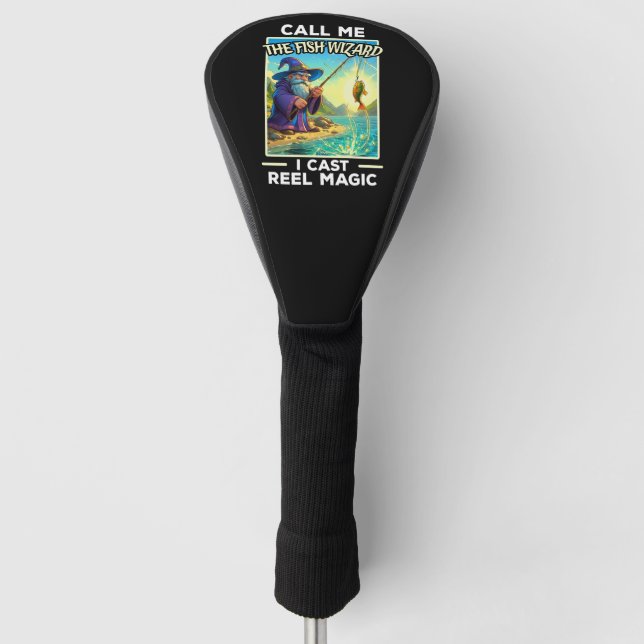 Whimsical Fishing Wizard Golf Head Cover (Front)