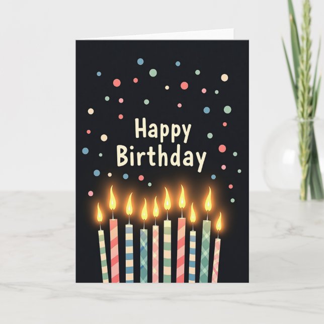 Whimsical Flame Birthday Card (Front)