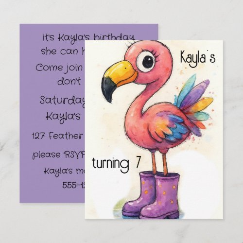 WHIMSICAL FLAMINGO DIGITAL DOWNLOAD INVITATION