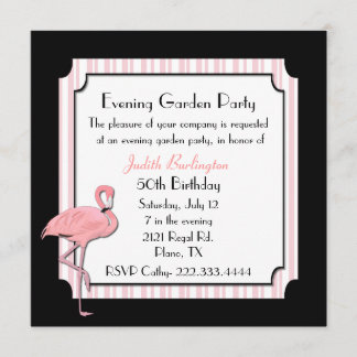 Whimsical Flamingo Party Invitation