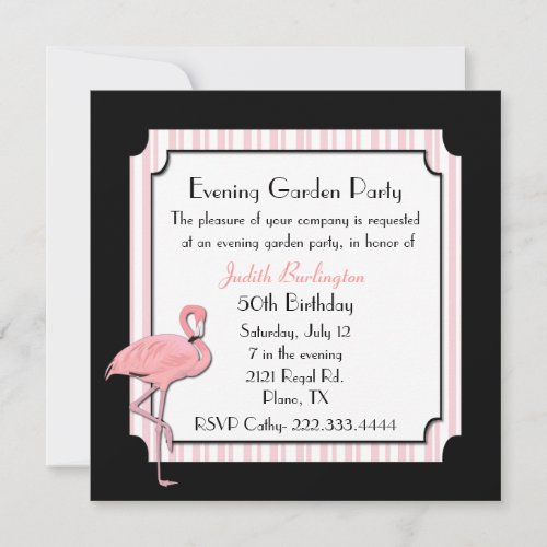 Whimsical Flamingo Party Invitation