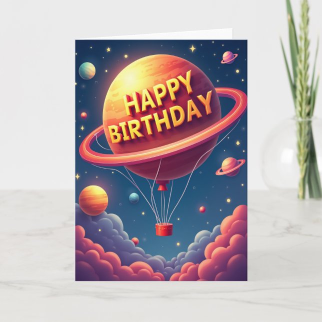 Whimsical Flight Birthday Card (Front)