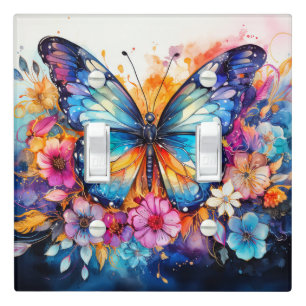 Whimsical Floating Butterfly Art Light Switch Cover