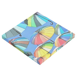 Whimsical Floating Multicolored Umbrellas Gallery Wrap