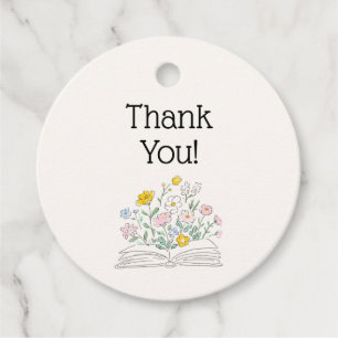 Whimsical Floral A New Chapter Bridal Shower Favor Tags