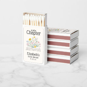 Whimsical Floral A New Chapter Bridal Shower Matchboxes