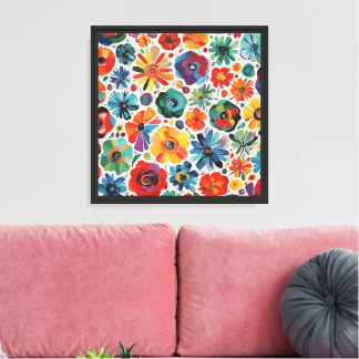 Whimsical Floral Abstract Art  Canvas Print