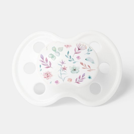 Whimsical Floral Baby Pacifier (Front)