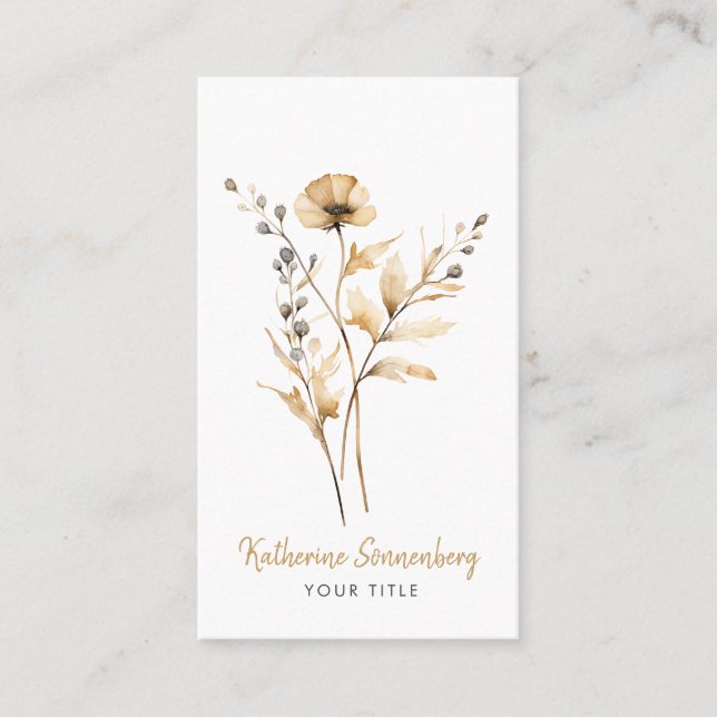 Whimsical Floral Bloom  Business Card (Front)