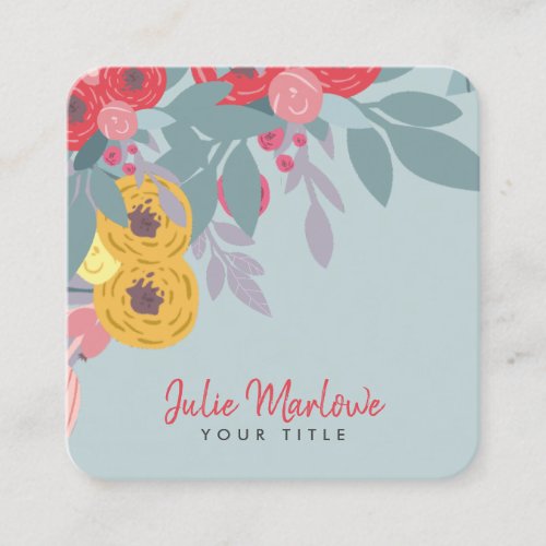 Whimsical Floral Blooms Business Card
