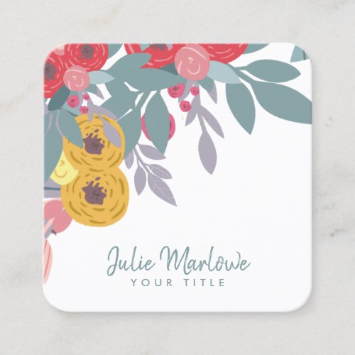 Whimsical Floral Blooms Business Card