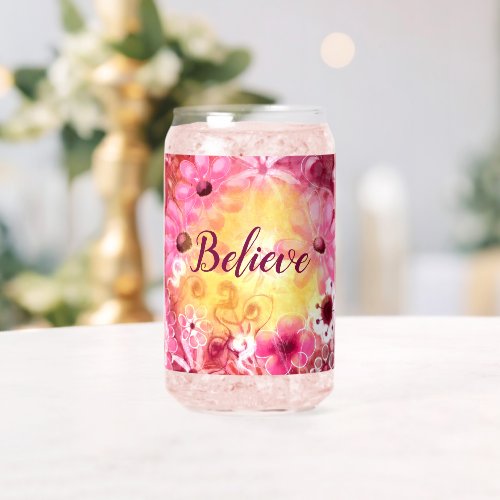 Whimsical Floral Boho Botanical Believe Art Can Glass