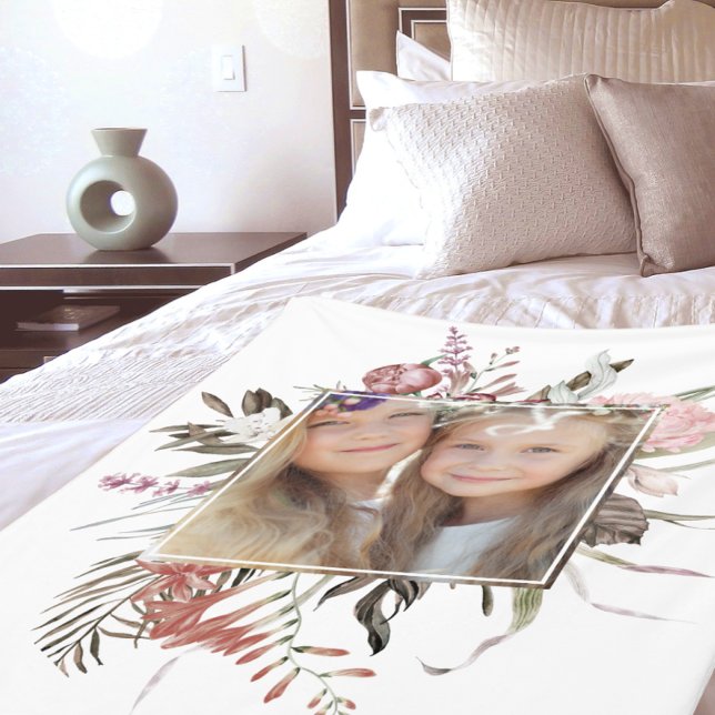 Whimsical Floral Bouquet Photo Fleece Blanket (Creator Uploaded)