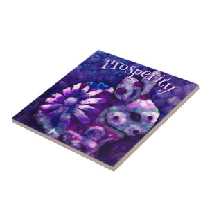 Whimsical Floral Bunny Rabbit Personalized Ceramic Tile