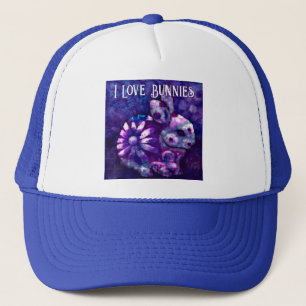 Whimsical Floral Bunny Rabbit Personalized Trucker Hat